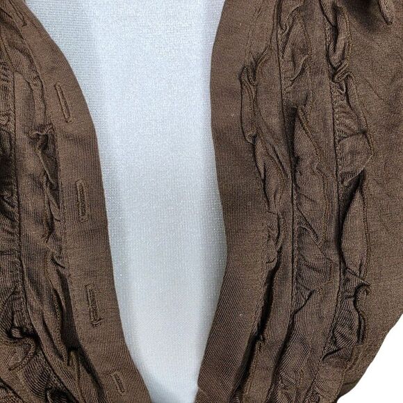 Talbots Cap Sleeve VNeck Ruffle Detail Slim Fit Top Womens Size M Brown - Picture 3 of 9
